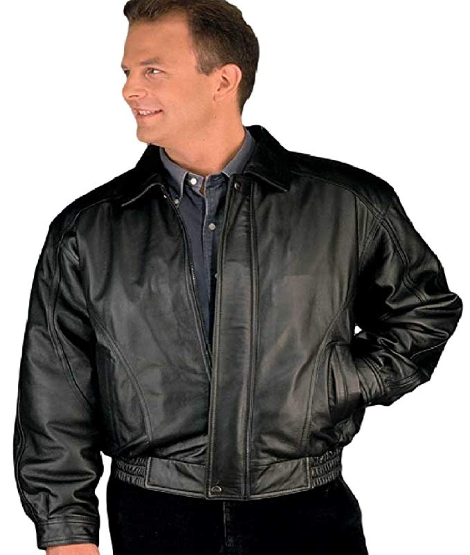 Men Leather Jacket New Soft Cow Leather Slim Biker Bomber Coat LFC1311 